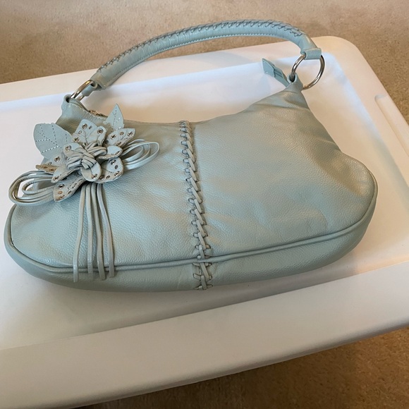 Handbags - Elegant Blue Leather Handbag